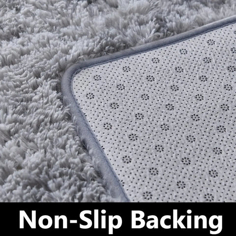 Extra Large Shag Area Rug, 9x12 Feet Tie-Dyed Light Grey Indoor Ultra Soft Plush Rugs for Living Room