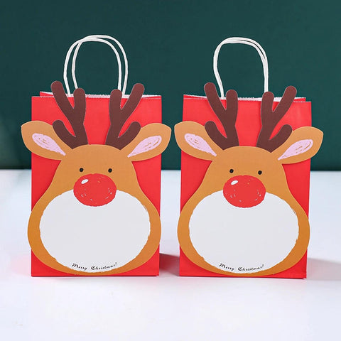 Christmas Santa Claus Snowflake Kraft Paper Handbag Marry Christmas Party Decor For Home 2024 Navidad Natal Noel New Year 2025