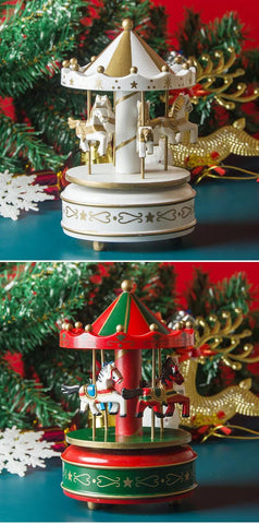 Christmas Decoration Ornaments Carousel Octave Box Music Box Birthday Gifts for Kids New Year Decorations Home Decor