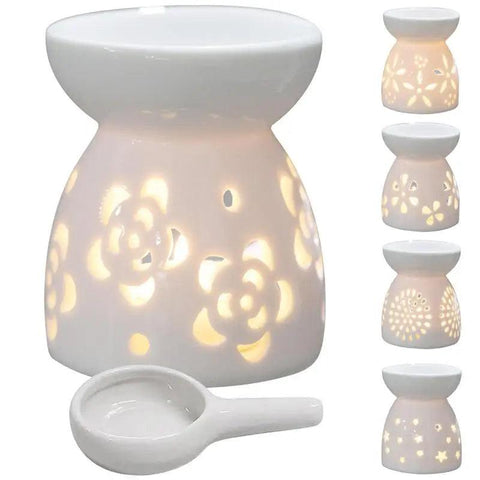 Romantic Oil Stove Hollow Ceramic Tea Light Candle Holder Aroma Lamp Holder Essential Oil Incense Aroma Diffuser Home Decor