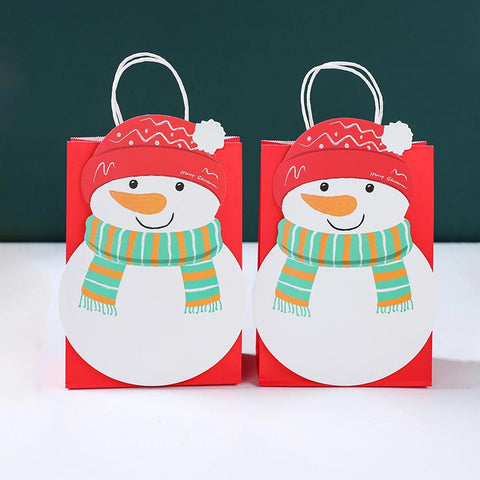 Christmas Santa Claus Snowflake Kraft Paper Handbag Marry Christmas Party Decor For Home 2024 Navidad Natal Noel New Year 2025