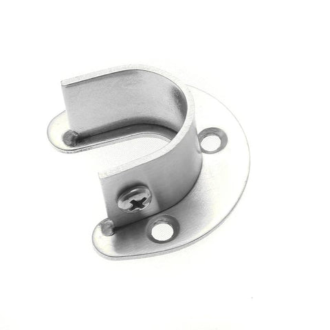 Stainless Steel Flange Seat Wardrobe Hanger Rod Tube Hook Fixed Support Bracket Seat Fixing Hardware Accessories Curtain Rod