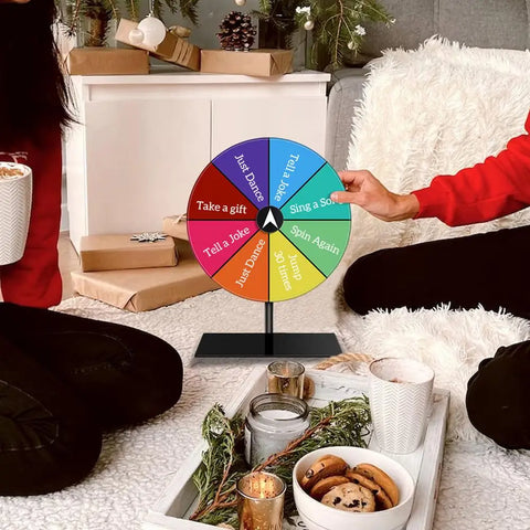 Prize Wheel 8 Slots Draw Spinnings Prize Lucky Wheel Of Fortune Game Color Roulette Wheel Stand Included Tabletop Prize Wheel