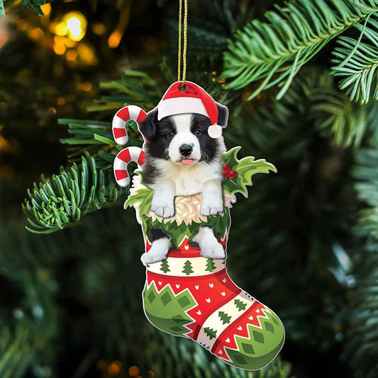 Christmas Tree Pendant Cute Stocking Dog Cat Animal Drop Ornament New Year Festive Party Supplies Room Decoration Xmas Gift