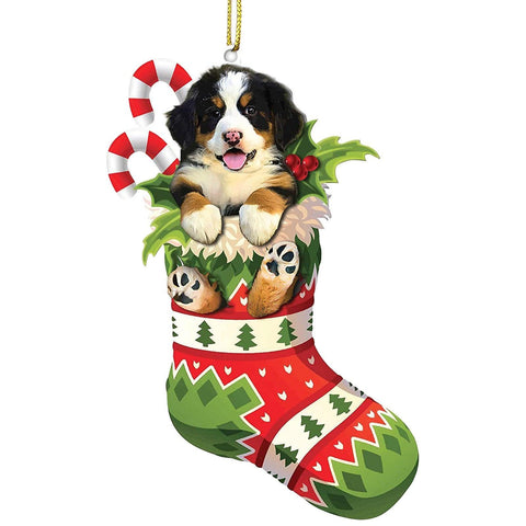 Christmas Tree Pendant Cute Stocking Dog Cat Animal Drop Ornament New Year Festive Party Supplies Room Decoration Xmas Gift