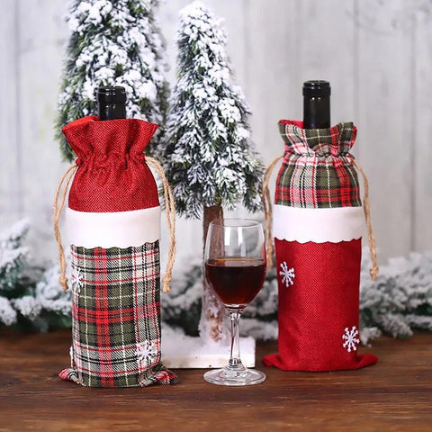 Christmas Wine Bottle Cover Merry Christmas Decoration For Home  Christmas Ornaments Decor Happy New Year 2025 Navid Noel