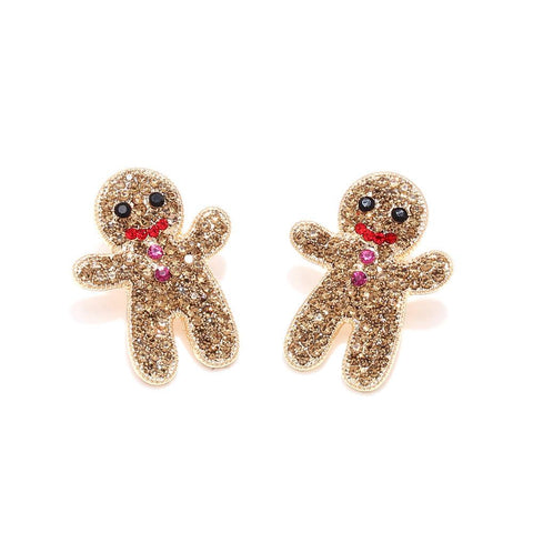 Sweet Christmas Gingerbread Man Earrings 2024 New Year Gifts