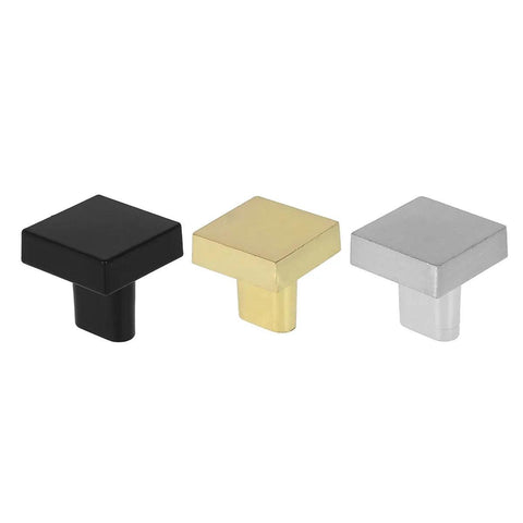 10PCS/1PCS Flat Black Square Cabinet Knobs 1" x 1" Furniture Door Cabinet Hardware Wardrobe Drawer Pull Handles kitchen Cupboard