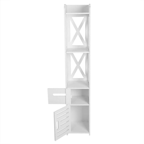 2X White Wooden Bathroom Cabinet Shelf Cupboard Bathroom Storage Rack Bathroom Cupboard Bathroom Cabinet Bathroom Storage Rack