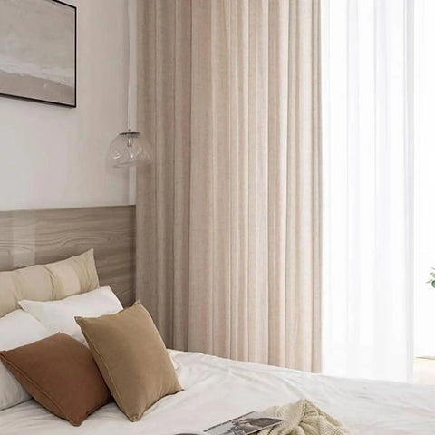 Japanese style thickened cotton and linen semi shading curtains for bedrooms, living rooms, and curtains