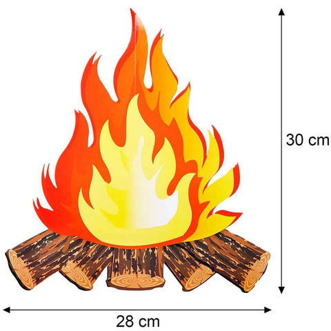 3D Decorative Cardboard Campfire Centerpiece Artificial Fire Fake Flame Paper Party Decortion Flame Torch for Christmas New Year