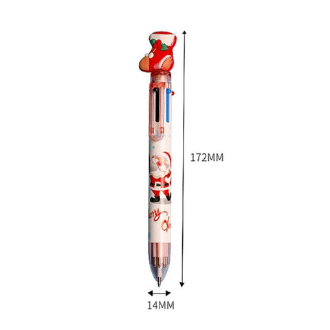 1-10PCS Cartoon Colorful Pen Santa Claus Xmas Tree Ballpoint Pen Merry Christmas Gifts Office School Stationery Writing Tools