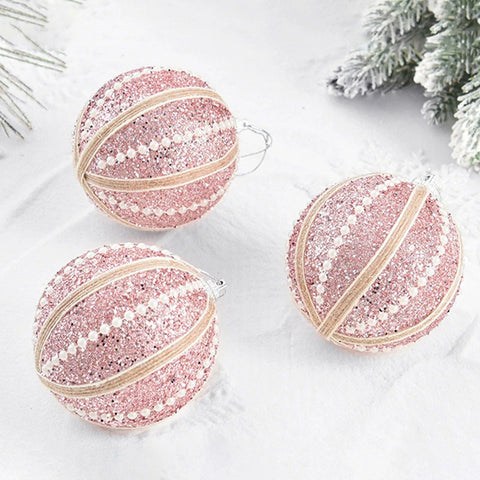 Luxury Ball Pearl Sticky Hanging Christmas Supplies Foam Ball Pendant Window Christmas Tree Decorations 8cm / 3in