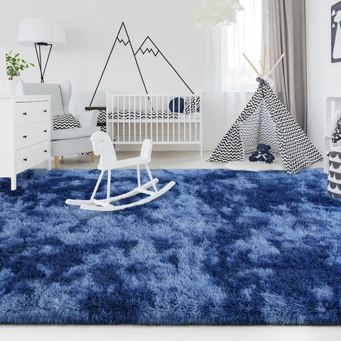 Feet Large Area Rugs, Tie-Dyed Light Grey Shaggy Rug Fluffy Throw Carpets, Ultra Soft Plush Modern Indoor Fuzzy Rugs