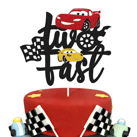 Disney Cartoon Lightning McQueen Car Theme Birthday Cake Topper Car Racing Boy Birthday Baby Shower Cake Decoration Supplies