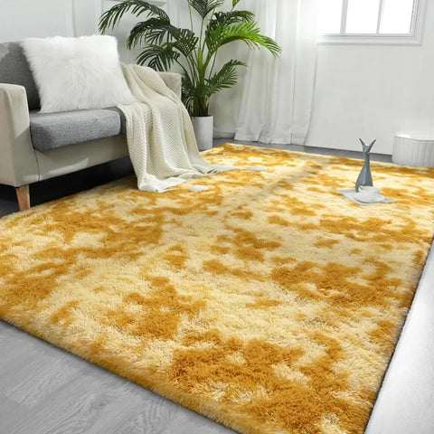 Feet Large Area Rugs, Tie-Dyed Light Grey Shaggy Rug Fluffy Throw Carpets, Ultra Soft Plush Modern Indoor Fuzzy Rugs