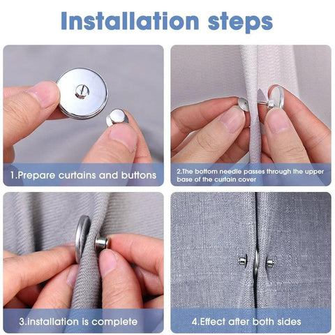 20/1Pairs Curtain Magnetic Button Nail Free Detachable Window Curtain Close Magnet Buckle Adjustment Curtain Clip Accessories