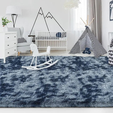 Feet Large Area Rugs, Tie-Dyed Light Grey Shaggy Rug Fluffy Throw Carpets, Ultra Soft Plush Modern Indoor Fuzzy Rugs