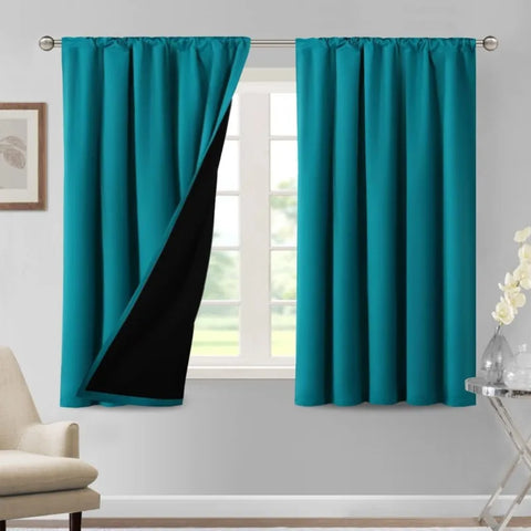 100% Blackout Curtains for Bedroom Thermal Insulated Blackout Curtains 84 Inches Long Rod Pocket Window Drapes