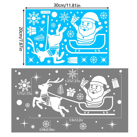 Christmas Window Stickers DIY Elks Sleigh Merry Christmas Decoration For Home 2023 Xmas Navidad Gift New Year 2024