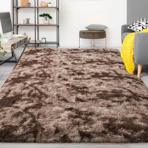 Feet Large Area Rugs, Tie-Dyed Light Grey Shaggy Rug Fluffy Throw Carpets, Ultra Soft Plush Modern Indoor Fuzzy Rugs