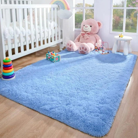 Large Area Rugs for Living Room Bedroom, Fluffy Kids Room Plush Shaggy Nursery Rug Furry Throw Carpets for Boys Girls