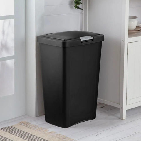 13 Gallon Wastebasket, Practical and Portable Trash Can with Titanium Latch