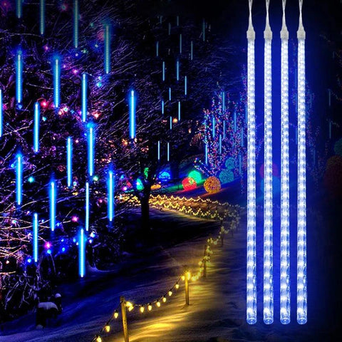 LED Meteor Shower Rain Lights Waterproof Falling Raindrop Fairy String Light for Christmas Decoration Holiday Party Patio Decor