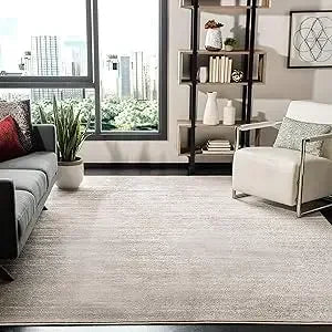 Furniture suppliesSAFAVIEH Adirondack Collection Area Rug - 10' Square, Light Grey & Grey, Modern Ombre Design, Non-Shedding & E