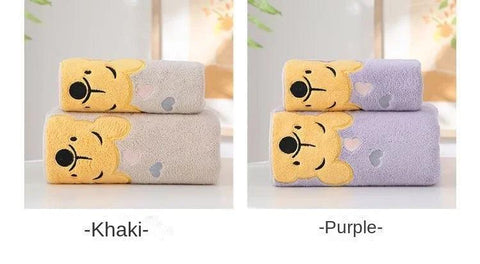 1-5PCS Winnie Bear Towel Bath Towel Set Soft and Absorbent Coral Velvet Bath Towel Home Wash Towel Children's Cartoon Bath Towel