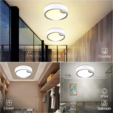 Lightess Motion Sensor Ceiling Light LED Ceiling Lights Battery Operated, Dimmable Light for Closet Hallway Laundry Stair Garage