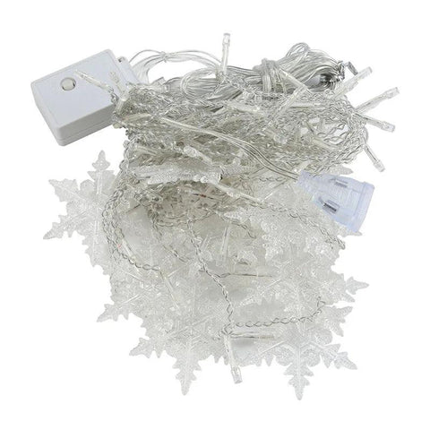 3.2M Christmas Snowflakes LED String Lights Flashing Fairy Curtain Lights Waterproof For Holiday Party Wedding Xmas Decoration