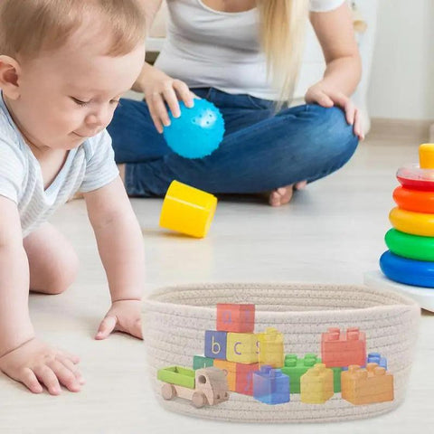 Woven Baskets For Storage Dog Toy Box Woven Laundry Basket Woven Basket With Handles Dog Toy Storage Bin For Sundries Clothes