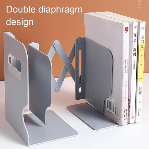 Adjustable Bookend with Pen Holder Retractable Bookends For Shelves Book Desk Organizer for Home Office School Accessories