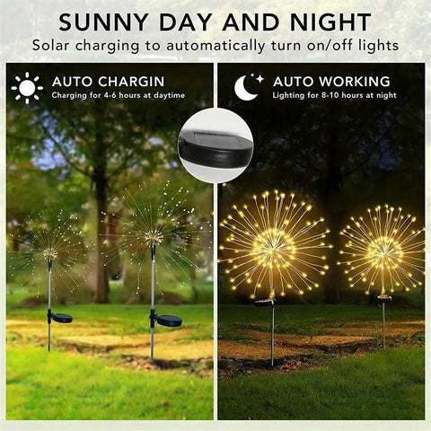 90-200LED Solar Firework Light Waterproof Outdoor 8 Lighting Modes Fairy String Light Christmas Solar Lights Garden Decoration