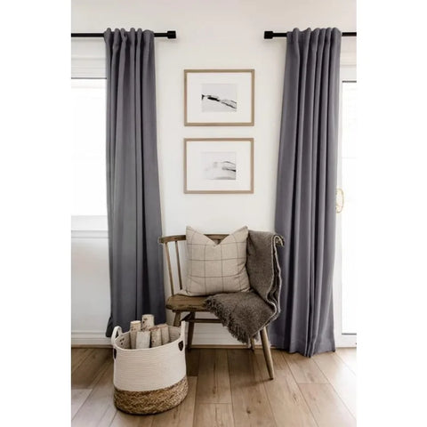 100% Blackout Shield Linen Blackout Curtains for Bedroom 96 Inches Long,Back Tab/Rod Pocket Living Room Drapes,