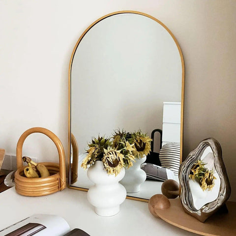 1pc Arched Bathroom Mirror, Vanity Mirror on the Wall, Hanging Mirror for Bedroom Home decoration, Bathroom Entryway Living Room