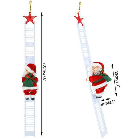 2024 Santa Claus Doll Climbing Ladder with Music Christmas Tree Ornaments Decorations For Home 2025 Navidad New Year Kids Gift