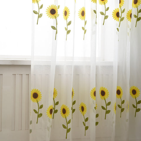 1pcs Delicate Flower Window Tulle Curtain Sheer Drape Divider Window Voile Curtains Living Room Sheer Tulle Home Bedroom Decor