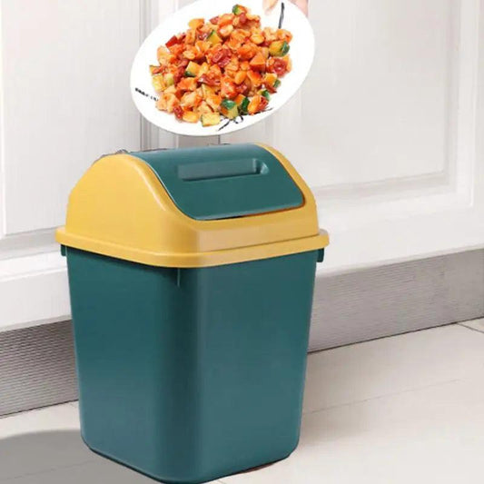 Swing Top Trash Can Kitchen Trash Bin 10L Large Wastebasket With Swing Top Lid For Bathroom Bedroom Living Room Dorm Kitchen