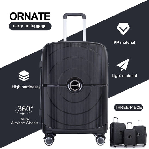 Travelhouse Expandable Hardshell Suitcase Double Spinner Wheels PP Luggage Sets Suitcase with TSA Lock,3-Piece Set (20/24/28）