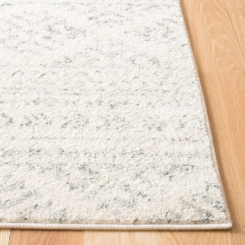 Area Rug Ivory and Grey Boho Tribal Design Non Shedding Easy Care Ideal for High Traffic Areas in Living Room Bedroom