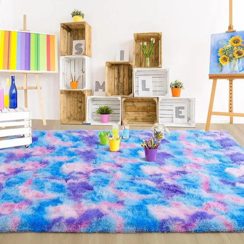 Large Area Rugs for Living Room Bedroom, Fluffy Kids Room Plush Shaggy Nursery Rug Furry Throw Carpets for Boys Girls