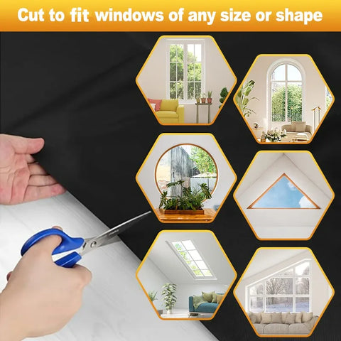 100% Blackout Curtain Removable Portable Travel Blocking Darkest Window Film Cloth Temporary DIY No Drill Blackout Curtains