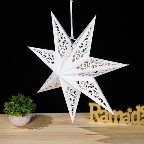 30-75cm Christmas Hollow Star Hanging Pendant Window Grille Christmas Decoration for Home 2024 Paper Lampshade Wedding Xmas Gift