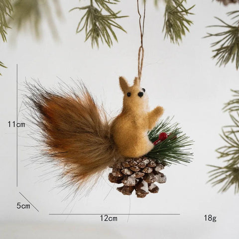 7Pcs/Set Christmas Stuffed Squirrels Bulk 5 Inch Small Plush Squirrels Toys Christmas Tree Ornaments Gifts Birthday Party Favor