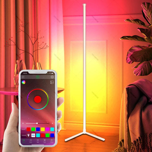 Tuya RGB Floor Lamp180cm White Smart APP Remote Control Modern Corner Floor Light Atmospheric  Festival  LED  Stand Lighting