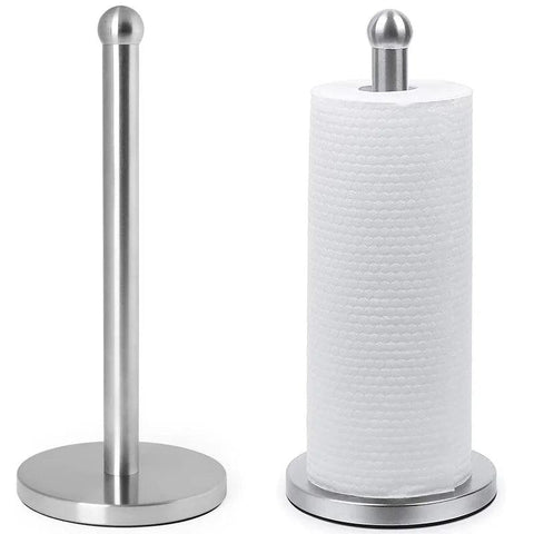 Countertop Black Paper Towel Holder Kitchen and Bathroom Paper Roll Holder No-Installation