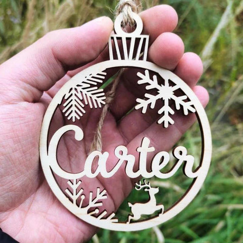 Custom Christmas Different Names Tree Hanging Ornament Personalized Wooden Bauble Christmas Decoration DIY Wood Gift  2023