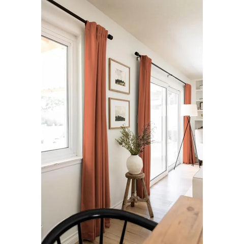 100% Blackout Shield Linen Blackout Curtains for Bedroom 96 Inches Long,Back Tab/Rod Pocket Living Room Drapes,